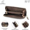imageBERLINER BAGS Vintage Genuine Leather Wallet Palma RFID Blocking Credit Card Holder Slim Womens Wallet Zip Around Wallet for 14 Cards Bills Coins ID Window  Dark GreyEspresso