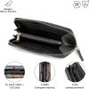 imageBERLINER BAGS Vintage Genuine Leather Wallet Palma RFID Blocking Credit Card Holder Slim Womens Wallet Zip Around Wallet for 14 Cards Bills Coins ID Window  Dark GreyDark Grey