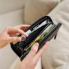 imageBERLINER BAGS Vintage Genuine Leather Wallet Palma RFID Blocking Credit Card Holder Slim Womens Wallet Zip Around Wallet for 14 Cards Bills Coins ID Window  Dark GreyBlack