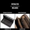 imageBERLINER BAGS Vintage Genuine Leather Wallet Palma RFID Blocking Credit Card Holder Slim Womens Wallet Zip Around Wallet for 14 Cards Bills Coins ID Window  Dark GreyEarth