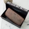 imageBERLINER BAGS Vintage Genuine Leather Wallet Palma RFID Blocking Credit Card Holder Slim Womens Wallet Zip Around Wallet for 14 Cards Bills Coins ID Window  Dark GreyEspresso
