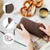 imageBERLINER BAGS Vintage Genuine Leather Wallet Palma RFID Blocking Credit Card Holder Slim Womens Wallet Zip Around Wallet for 14 Cards Bills Coins ID Window  Dark GreyEspresso
