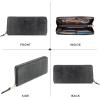 imageBERLINER BAGS Vintage Genuine Leather Wallet Palma RFID Blocking Credit Card Holder Slim Womens Wallet Zip Around Wallet for 14 Cards Bills Coins ID Window  Dark GreyDark Grey