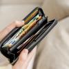 imageBERLINER BAGS Vintage Genuine Leather Wallet Palma RFID Blocking Credit Card Holder Slim Womens Wallet Zip Around Wallet for 14 Cards Bills Coins ID Window  Dark GreyBlack