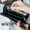 imageBERLINER BAGS Vintage Genuine Leather Wallet Palma RFID Blocking Credit Card Holder Slim Womens Wallet Zip Around Wallet for 14 Cards Bills Coins ID Window  Dark GreyDark Grey