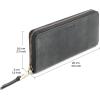 imageBERLINER BAGS Vintage Genuine Leather Wallet Palma RFID Blocking Credit Card Holder Slim Womens Wallet Zip Around Wallet for 14 Cards Bills Coins ID Window  Dark GreyDark Grey