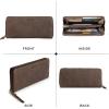 imageBERLINER BAGS Vintage Genuine Leather Wallet Palma RFID Blocking Credit Card Holder Slim Womens Wallet Zip Around Wallet for 14 Cards Bills Coins ID Window  Dark GreyEspresso