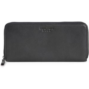 imageBERLINER BAGS Vintage Genuine Leather Wallet Palma RFID Blocking Credit Card Holder Slim Womens Wallet Zip Around Wallet for 14 Cards Bills Coins ID Window  Dark GreyBlack