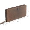 imageBERLINER BAGS Vintage Genuine Leather Wallet Margo RFID Blocking Credit Card Holder Slim Womens Wallet Zip Around Wallet for 13 Cards and ID window Bills Coins  BrownEspresso