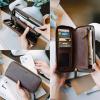 imageBERLINER BAGS Vintage Genuine Leather Wallet Margo RFID Blocking Credit Card Holder Slim Womens Wallet Zip Around Wallet for 13 Cards and ID window Bills Coins  BrownEspresso