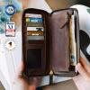 imageBERLINER BAGS Vintage Genuine Leather Wallet Margo RFID Blocking Credit Card Holder Slim Womens Wallet Zip Around Wallet for 13 Cards and ID window Bills Coins  BrownEspresso