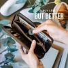 imageBERLINER BAGS Vintage Genuine Leather Wallet Margo RFID Blocking Credit Card Holder Slim Womens Wallet Zip Around Wallet for 13 Cards and ID window Bills Coins  BrownEspresso