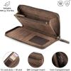 imageBERLINER BAGS Vintage Genuine Leather Wallet Margo RFID Blocking Credit Card Holder Slim Womens Wallet Zip Around Wallet for 13 Cards and ID window Bills Coins  BrownEspresso