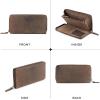 imageBERLINER BAGS Vintage Genuine Leather Wallet Margo RFID Blocking Credit Card Holder Slim Womens Wallet Zip Around Wallet for 13 Cards and ID window Bills Coins  BrownEspresso