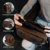 imageBERLINER BAGS Vintage Genuine Leather Toiletry Bag Max 2 Two Zippered Compartments Large Capacity Cosmetics Bag for Men and Women for Travel  BrownDark Brown