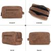 imageBERLINER BAGS Vintage Genuine Leather Toiletry Bag Max 2 Two Zippered Compartments Large Capacity Cosmetics Bag for Men and Women for Travel  BrownDark Brown