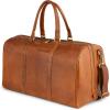 imageBerliner Bags Vintage Leather Duffle Bag Boston for Travel or the Gym Overnight Bag for Men and Women  Brown