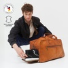 image:imageBerliner Bags Vintage Genuine Leather Duffle Austin XL for Travel or the Gym Weekender Bag with Shoe Compartment Overnight Bag for Men and Women  Brown
