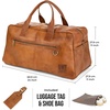 image:imageBerliner Bags Vintage Genuine Leather Duffle Austin XL for Travel or the Gym Weekender Bag with Shoe Compartment Overnight Bag for Men and Women  Brown