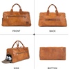 image:imageBerliner Bags Vintage Genuine Leather Duffle Austin XL for Travel or the Gym Weekender Bag with Shoe Compartment Overnight Bag for Men and Women  Brown
