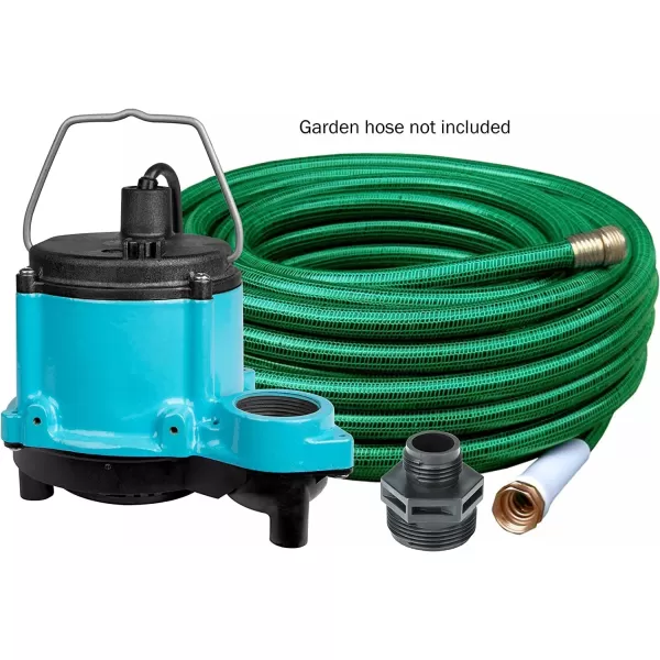 Little Giant 6-CIM-R 115-Volt, 1/3 HP, 2750 GPH Manual Submersible Sump/Utility Pump with 10-Ft. Cord, Blue, 506271