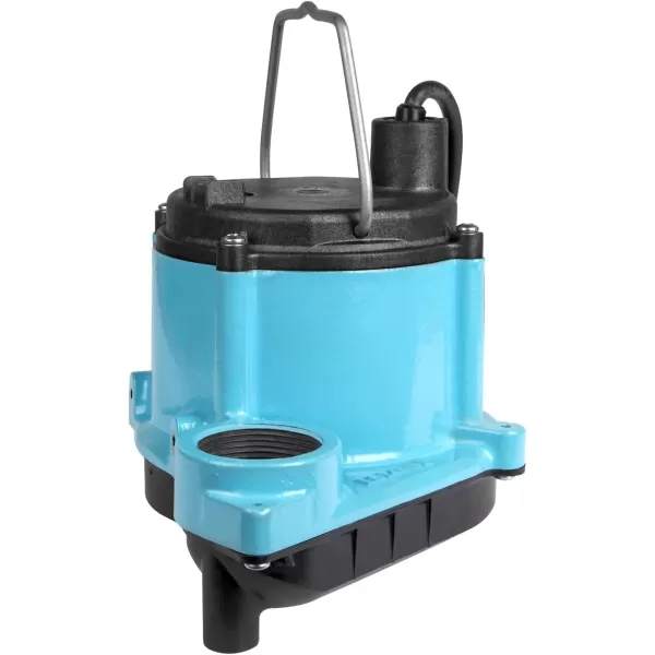 Little Giant 6-CIM-R 115-Volt, 1/3 HP, 2750 GPH Manual Submersible Sump/Utility Pump with 10-Ft. Cord, Blue, 506271