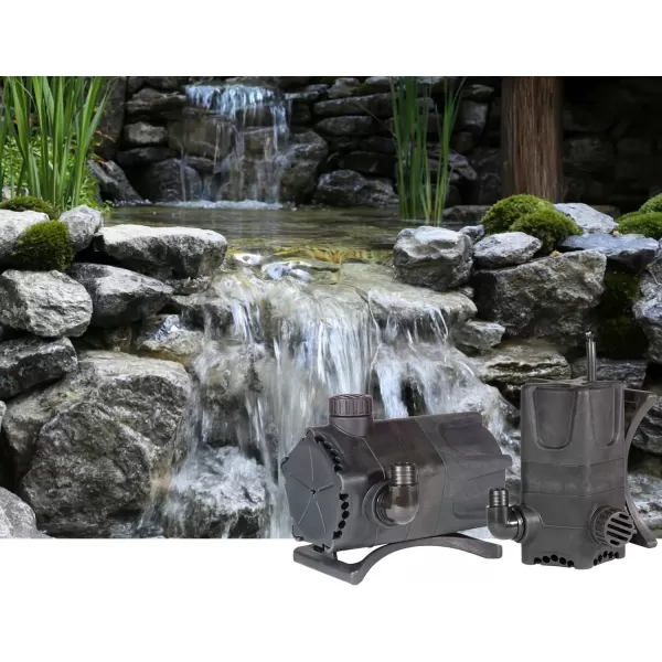 Little Giant WGP-95-PW 115 Volt, 4280 GPH Dual Discharge Direct Drive Submersible Waterfall and Pond Pump, Black, 566407