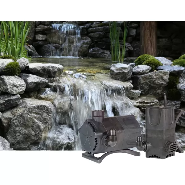 Little Giant WGP-95-PW 115 Volt, 4280 GPH Dual Discharge Direct Drive Submersible Waterfall and Pond Pump, Black, 566407