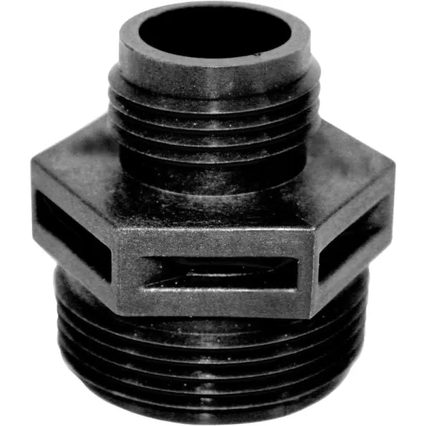 Little Giant GH-1, 1-Inch MNPT x 3/4-inch Male GHT Garden Hose Reducer/Adapter for Utility, Pond or Hydroponic Pumps with 1-inch FNPT discharge, Black, 599030