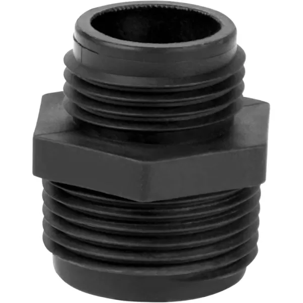 Little Giant GH-1, 1-Inch MNPT x 3/4-inch Male GHT Garden Hose Reducer/Adapter for Utility, Pond or Hydroponic Pumps with 1-inch FNPT discharge, Black, 599030