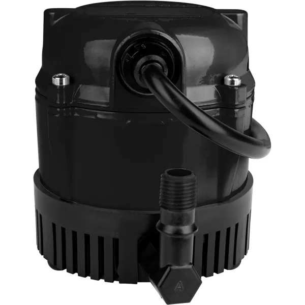 Little Giant #1 115 Volt, 1/150 HP, 205 GPH Direct Drive Small Submersible Fountain Pump with 6-foot cord, Black, 501004