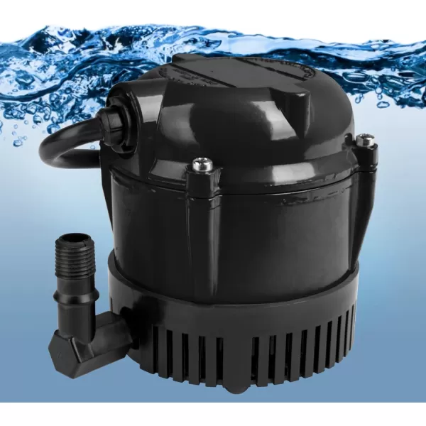 Little Giant #1 115 Volt, 1/150 HP, 205 GPH Direct Drive Small Submersible Fountain Pump with 6-foot cord, Black, 501004