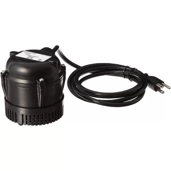 Little Giant #1 115 Volt, 1/150 HP, 205 GPH Direct Drive Small Submersible Fountain Pump with 6-foot cord, Black, 501004