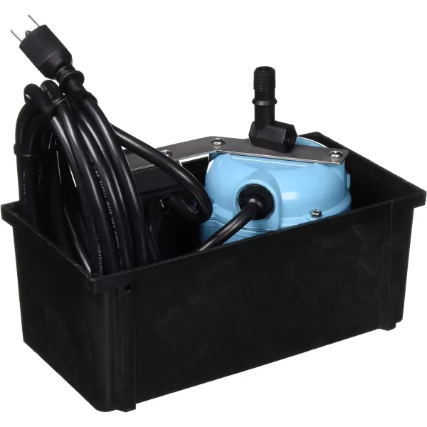 Little Giant 1-ABS 115-Volt, 1/150 HP, 205 GPH Shallow Pan Condensate Removal Pump for portable air conditioners, dehumidifiers, with Collection Tank, Blue, 550522