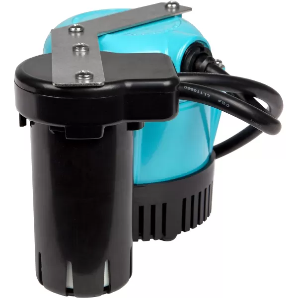 Little Giant 1-ABS 115-Volt, 1/150 HP, 205 GPH Shallow Pan Condensate Removal Pump for portable air conditioners, dehumidifiers, with Collection Tank, Blue, 550522