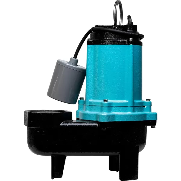 Little Giant 10SC-CIM 115 Volt, 1/2 HP, 7200 GPH Cast Iron Manual Submersible Sewage/Effluent Pump with 20-Ft. Cord , Blue, 511432