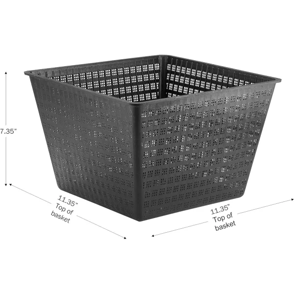 Little Giant 566556 UPB-1212-PW Square Aquatic Plant Basket for Ponds, 11.35 inches Square x 7.35 inches high, Black, 566556)