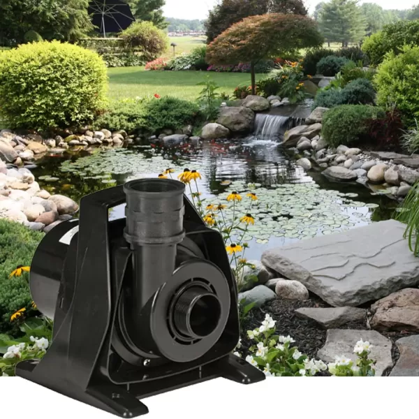 Little Giant FP9 115-Volt, 8100 GPH Wet Rotor Submersible or Inline Pond/Fountain Pump with 26-Ft. Cord, Black, 566137