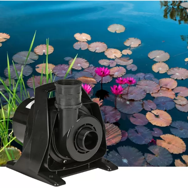 Little Giant FP9 115-Volt, 8100 GPH Wet Rotor Submersible or Inline Pond/Fountain Pump with 26-Ft. Cord, Black, 566137