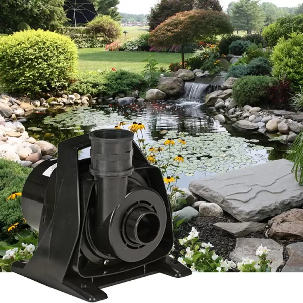 Little Giant FP9 115-Volt, 8100 GPH Wet Rotor Submersible or Inline Pond/Fountain Pump with 26-Ft. Cord, Black, 566137