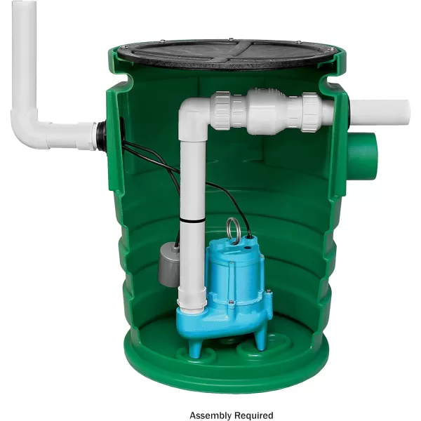 Little Giant WCR-9SP 115 Volt, 4/10 HP, 4800 GPH Sewage/Effluent/Wastewater Collection and Removal System, Structural Foam Cover, Green/Blue, 509081