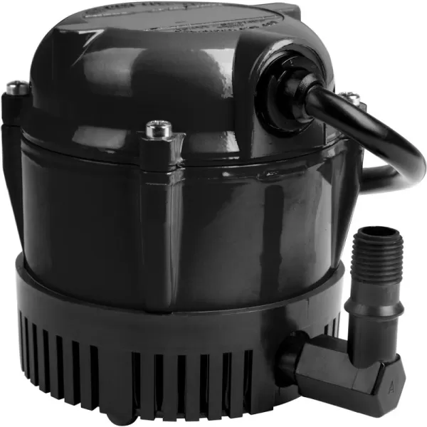 Little Giant #1 115 Volt, 1/150 HP, 205 GPH Direct Drive Small Submersible Fountain Pump with 6-foot cord, Black, 501004