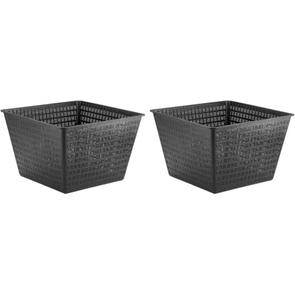 Little Giant 566556 UPB-1212-PW Square Aquatic Plant Basket for Ponds, 11.35 inches Square x 7.35 inches high, Black, 566556)