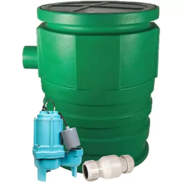 Little Giant WCR-9SP 115 Volt, 4/10 HP, 4800 GPH Sewage/Effluent/Wastewater Collection and Removal System, Structural Foam Cover, Green/Blue, 509081