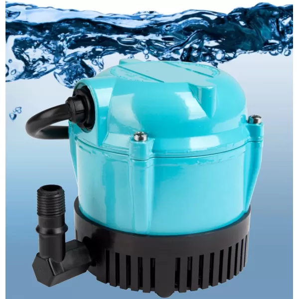 Little Giant 1-AT 115-Volt, 1/200 HP, 170 GPH Small Submersible Permanently Oiled Pump for Fountains, Water Displays and Air Conditioners, 10-Foot Cord, Blue, 500286