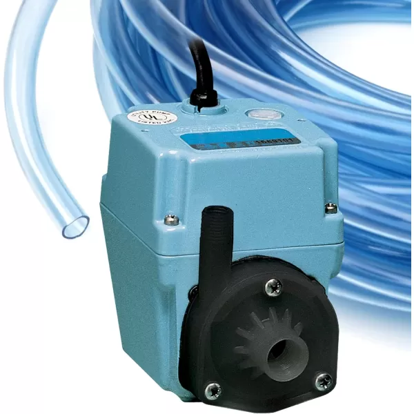 Little Giant 2E-38NT 115 Volt, 300 GPH, 1/40 HP, Manual, In-line/Submersible Small Oil-filled Aluminum Pump with 10-Ft. Cord, Blue, 502286