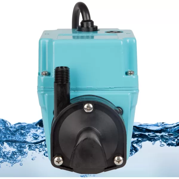 Little Giant 2E-38NT 115 Volt, 300 GPH, 1/40 HP, Manual, In-line/Submersible Small Oil-filled Aluminum Pump with 10-Ft. Cord, Blue, 502286)