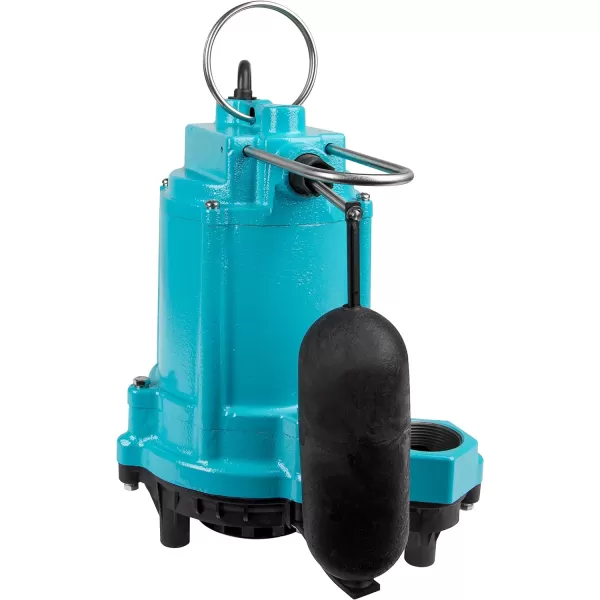 Little Giant 6EC-CIA-SFS 1/3 HP, 115-Volt, 3180 GPH Automatic Cast Iron Submersible Sump/Effluent Pump with Polypropylene Base, Integral Snap-Action Float Switch and 10-Ft. Cord, Blue, 506807