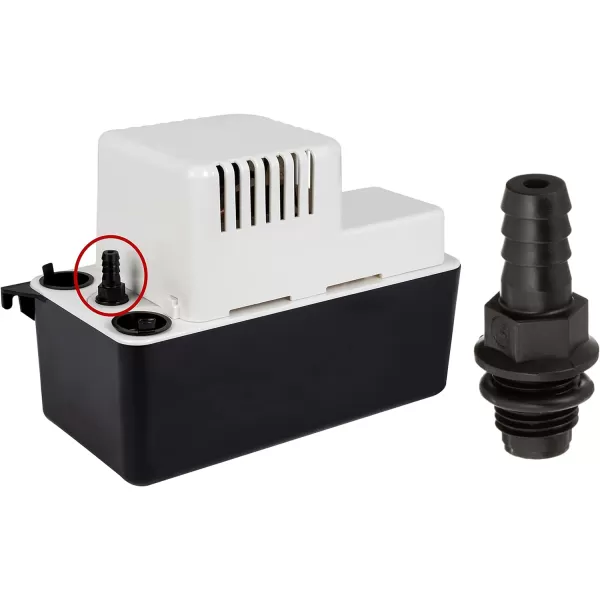 Little Giant CV-10 Check Valve for the following Little Giant Series Condensate Pumps - VCC, VCMA, VCL-14 and VCL-24, 1/4-inch MNPT x 3/8-inch Barbed, Black, 599065