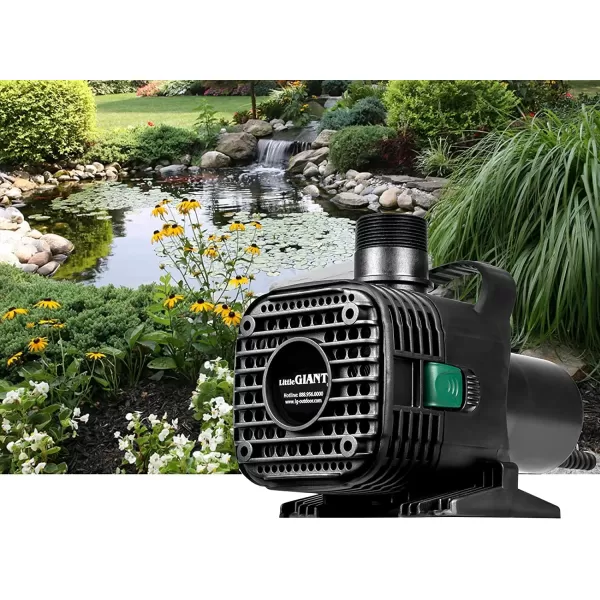 Little Giant F30-4000 115-Volt, 4060 GPH Wet Rotor Pump with 20-Ft. Cord for ponds up to 4000 Gallons, Black, 566726